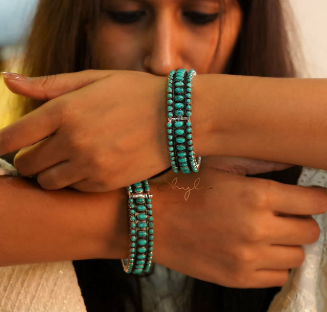Tattva Turquoise Jadau Timeless Kada