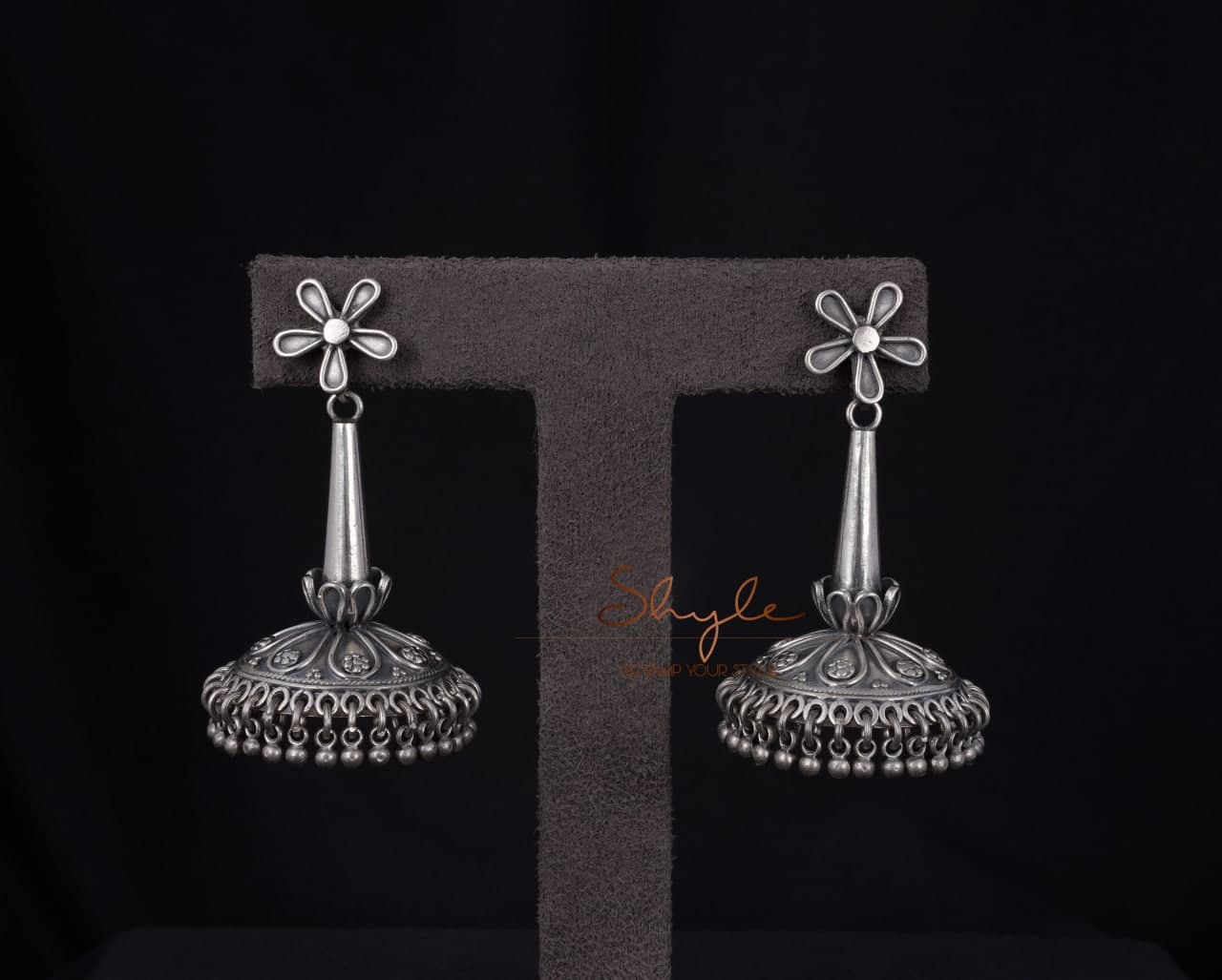 Moh Blooming Flower Statement Jhumka front(1)