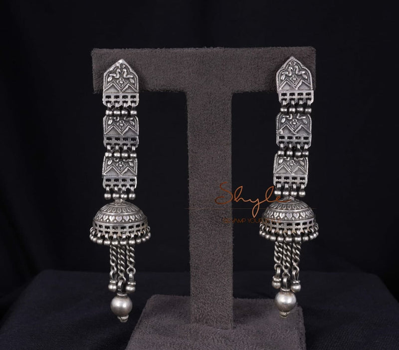 Dulari Layered Intricate Ghughri Jhumka front