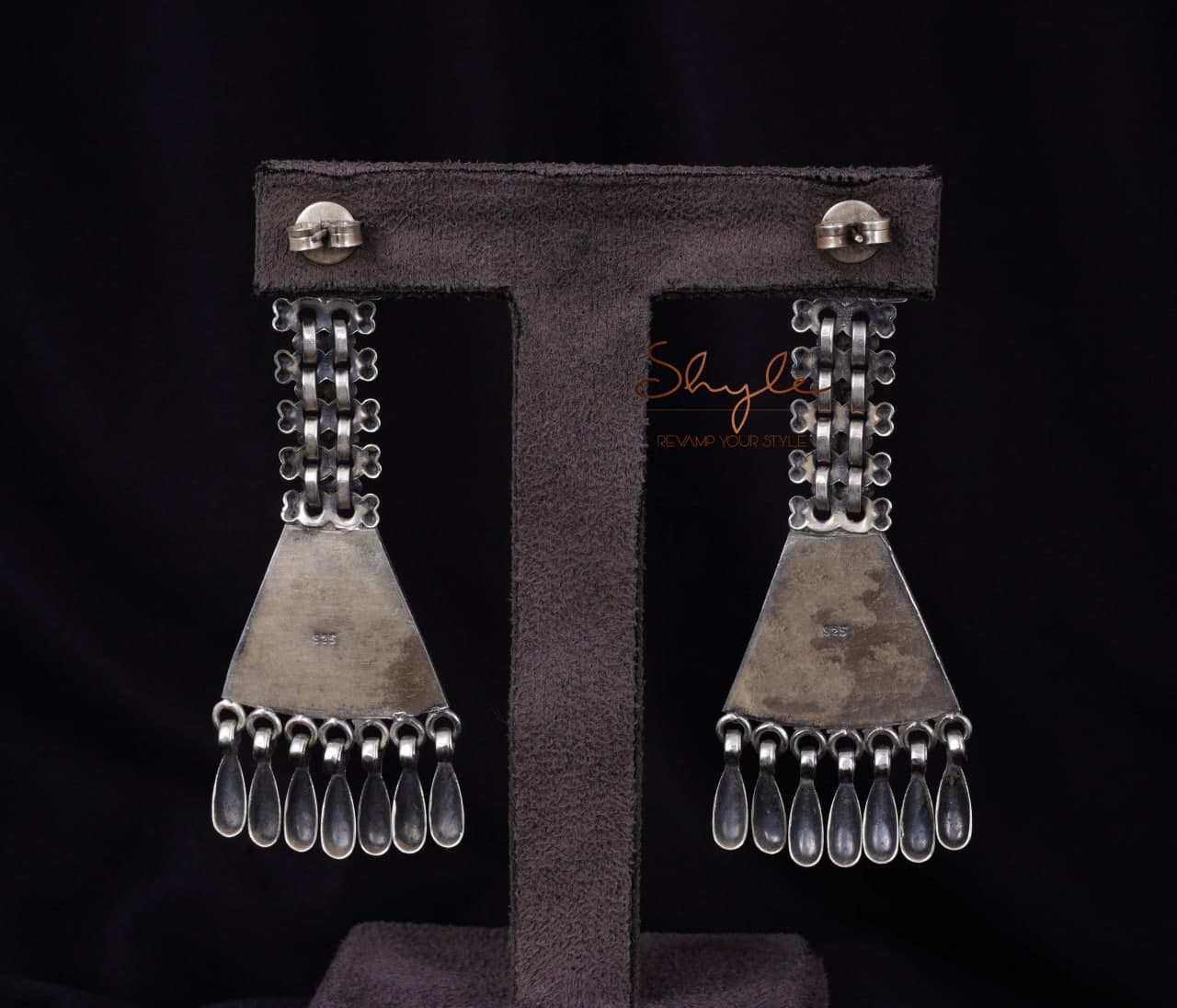 Anvaya Peacock Detailed Dangling Earrings back