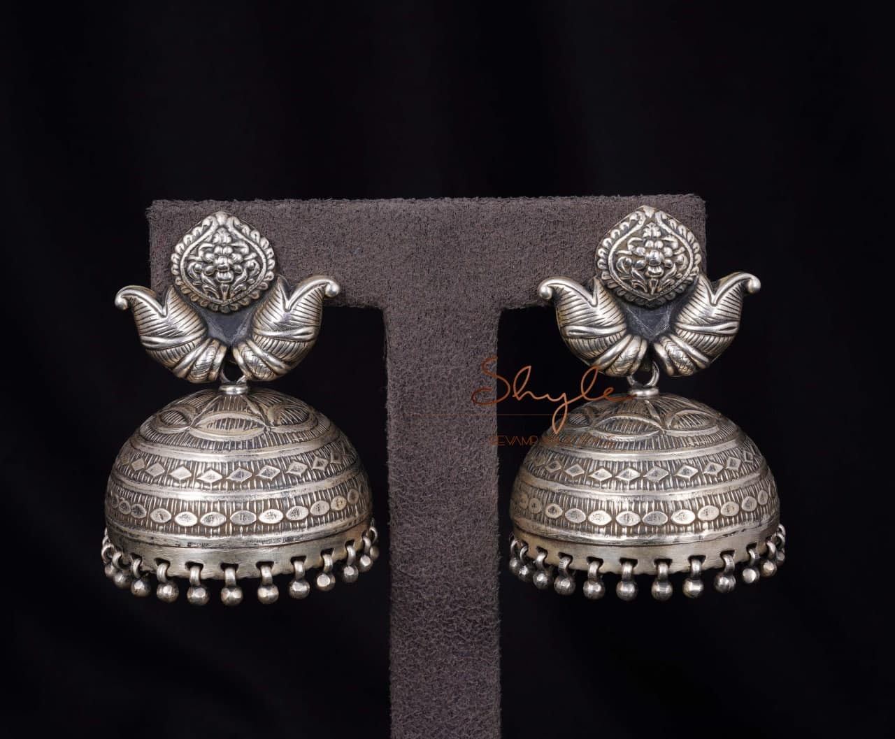 Tattva Intricate Classic Jhumka front
