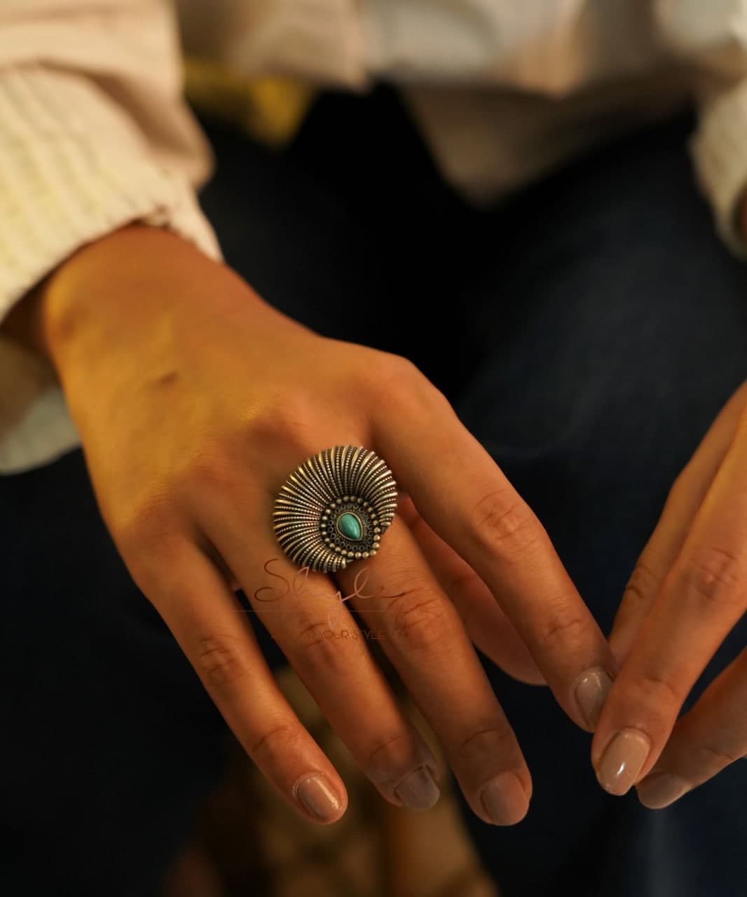 Moh Intricate Sea Shell Ring