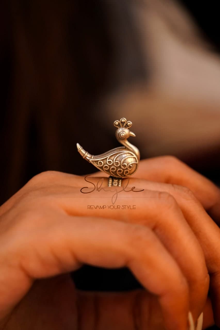 Moh Intricate Statement Peacock Ring