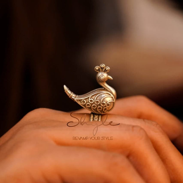 Moh Intricate Statement Peacock Ring