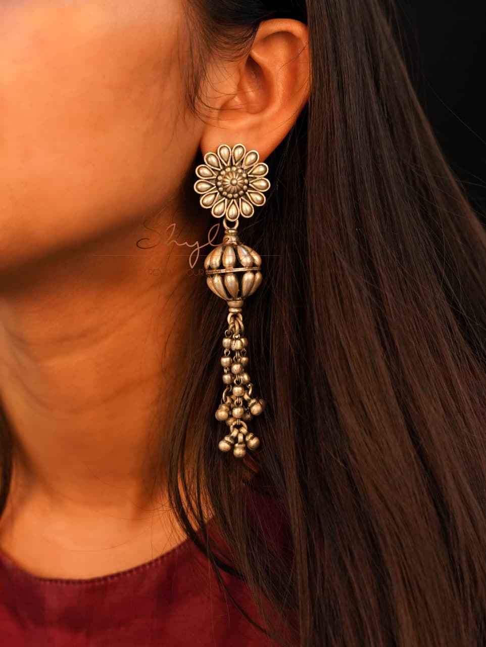 Mizoya Ball Drop Embossed Earrings