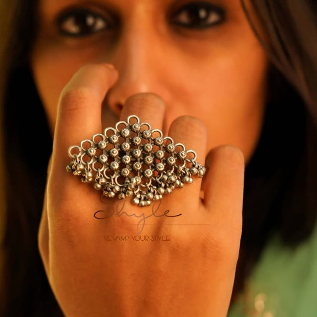 Tattva Intricate Jali Ghughri Statement Ring