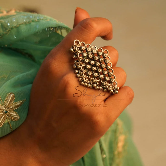 Tattva Intricate Jali Ghughri Statement Ring