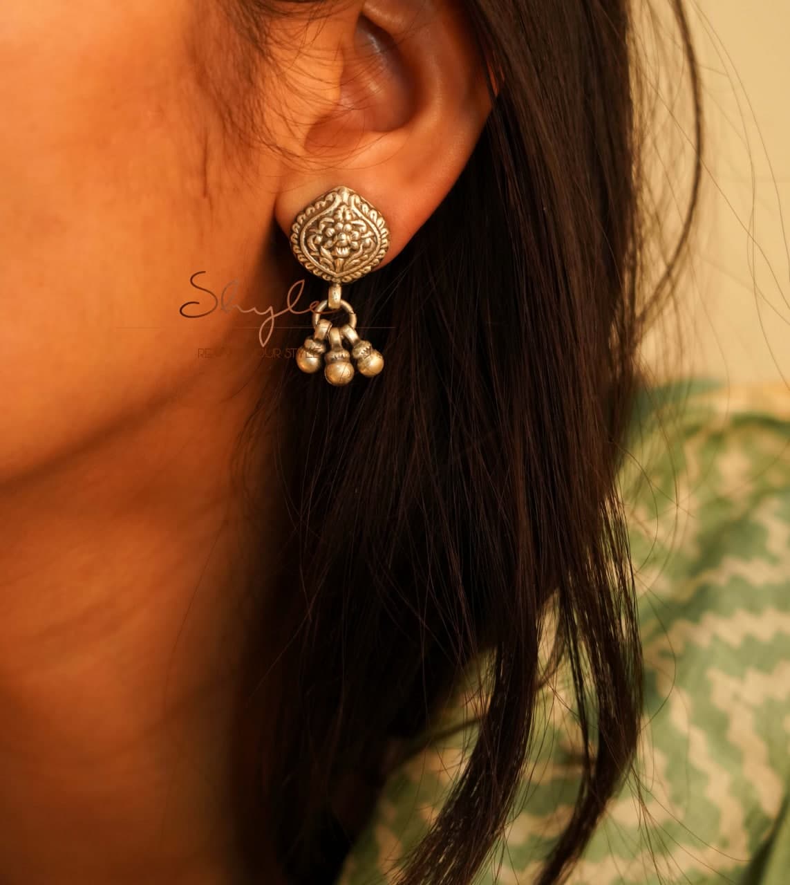 Adya Intricate Ghughri Studs