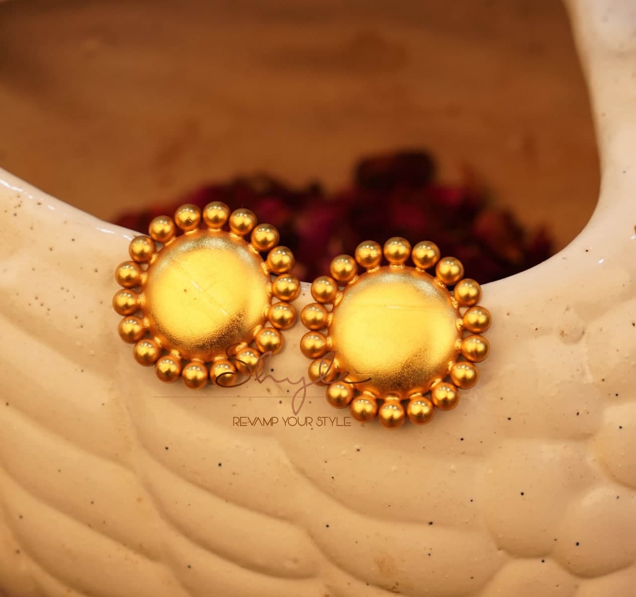 Adya Fine Matte Gold Studs