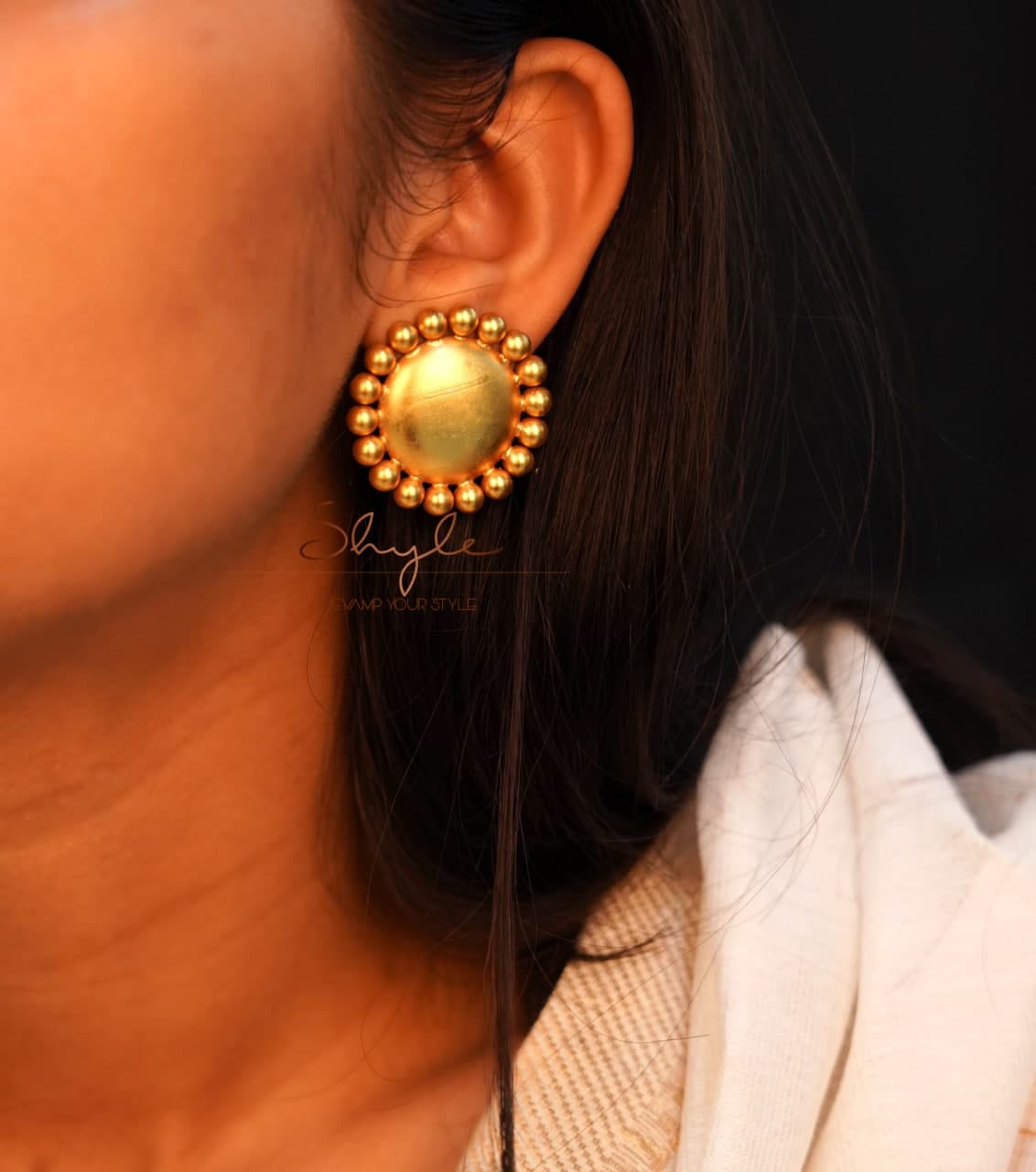 Adya Fine Matte Gold Studs