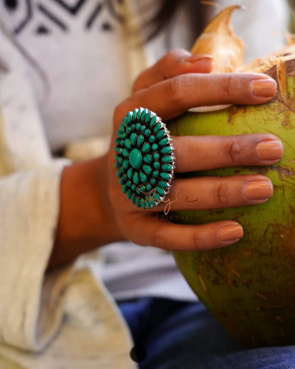 Tattva Turquoise Jadau Classic Ring