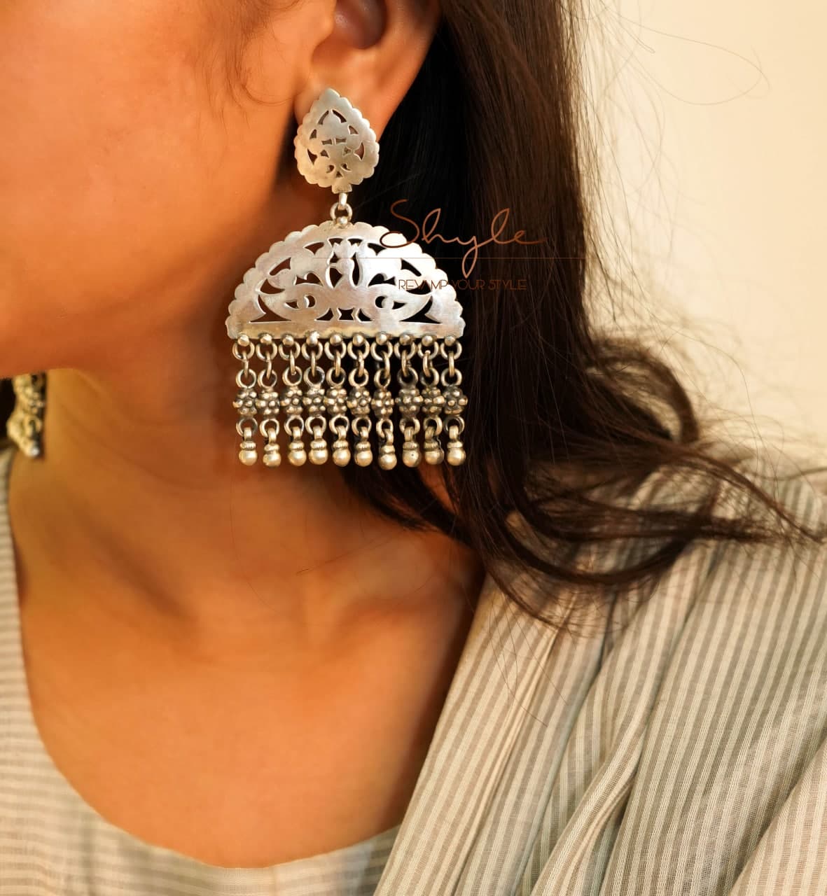 Tattva Carved Ghughri Drop Classic Earrings