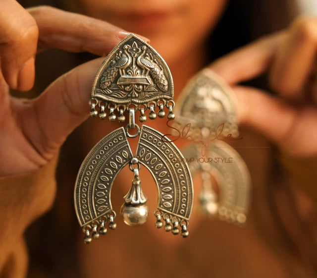 Anvaya Peacock Motif Intricate Classic Earrings