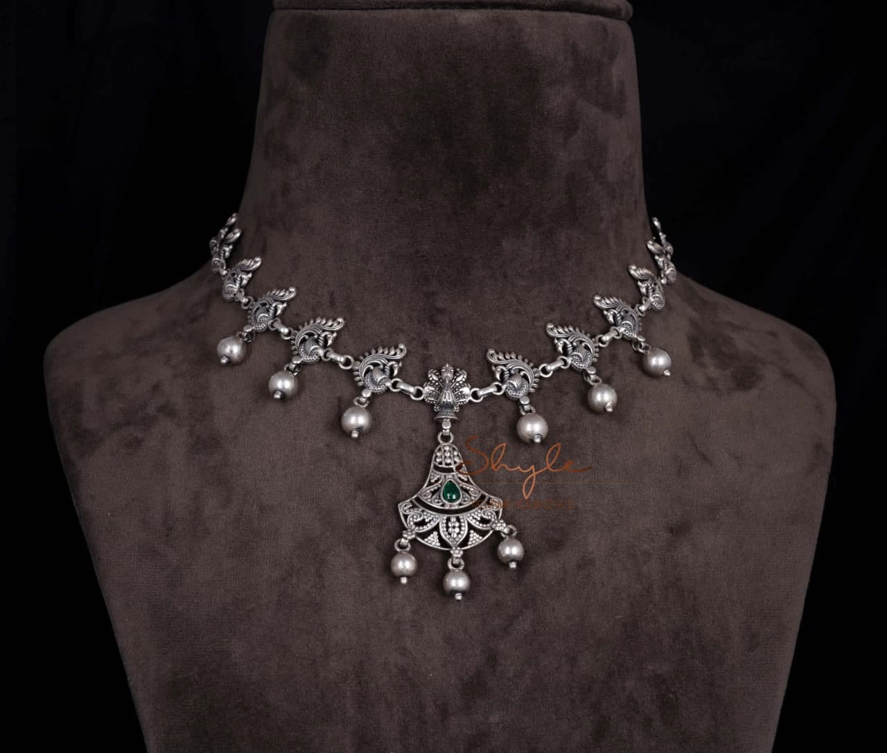Tattva Intricate Peacock Motif Classic Necklace
