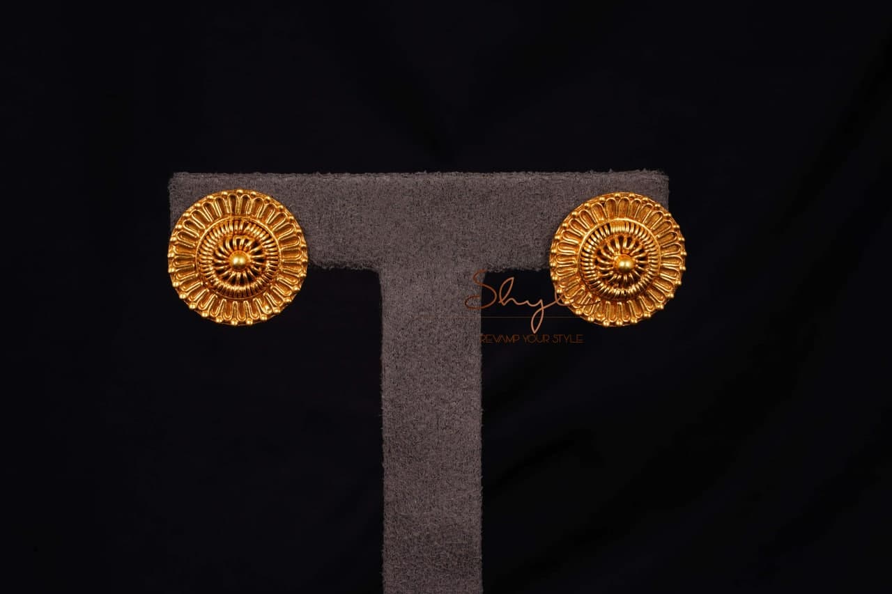 Adya Intricate Classic Gold Studs