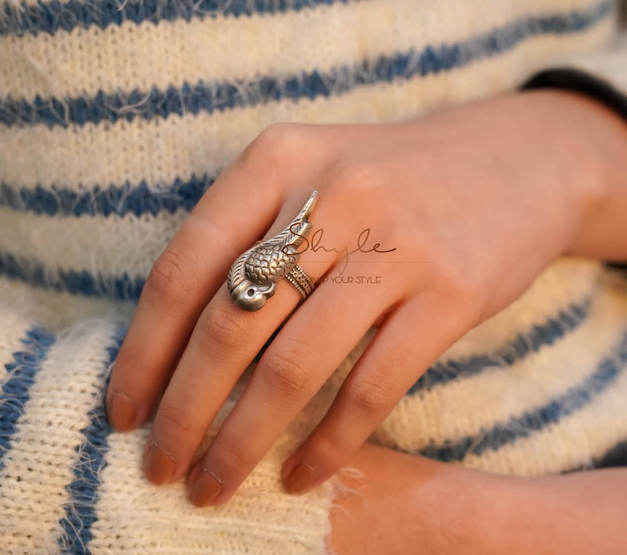 Adya Intricate Parrot Ring