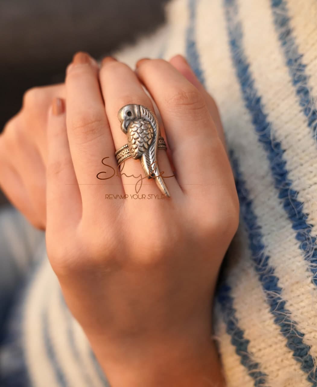 Adya Intricate Parrot Ring