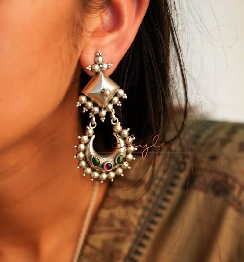 Mizoya Chandra Motif Drop Earrings