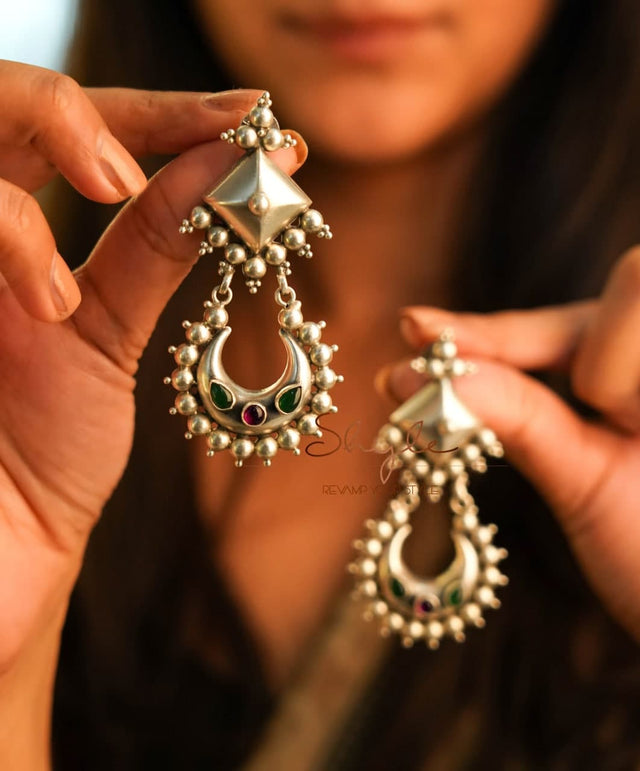 Mizoya Chandra Motif Drop Earrings