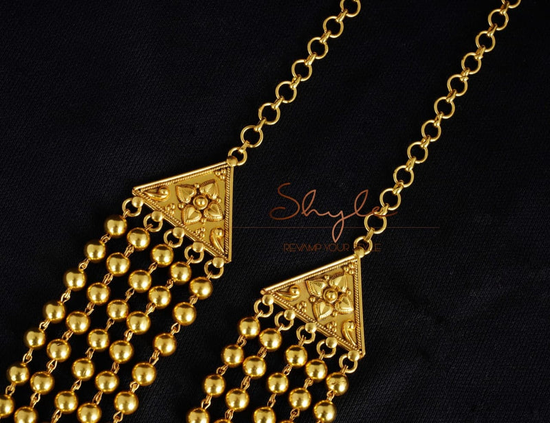 Tattva Tribal Motif Gold Layered Classic Ball Necklace