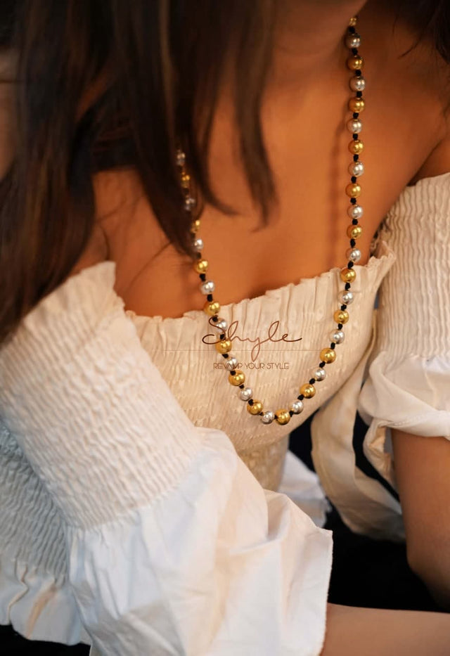 Anvaya Dual Tone Versatile Bead Necklace