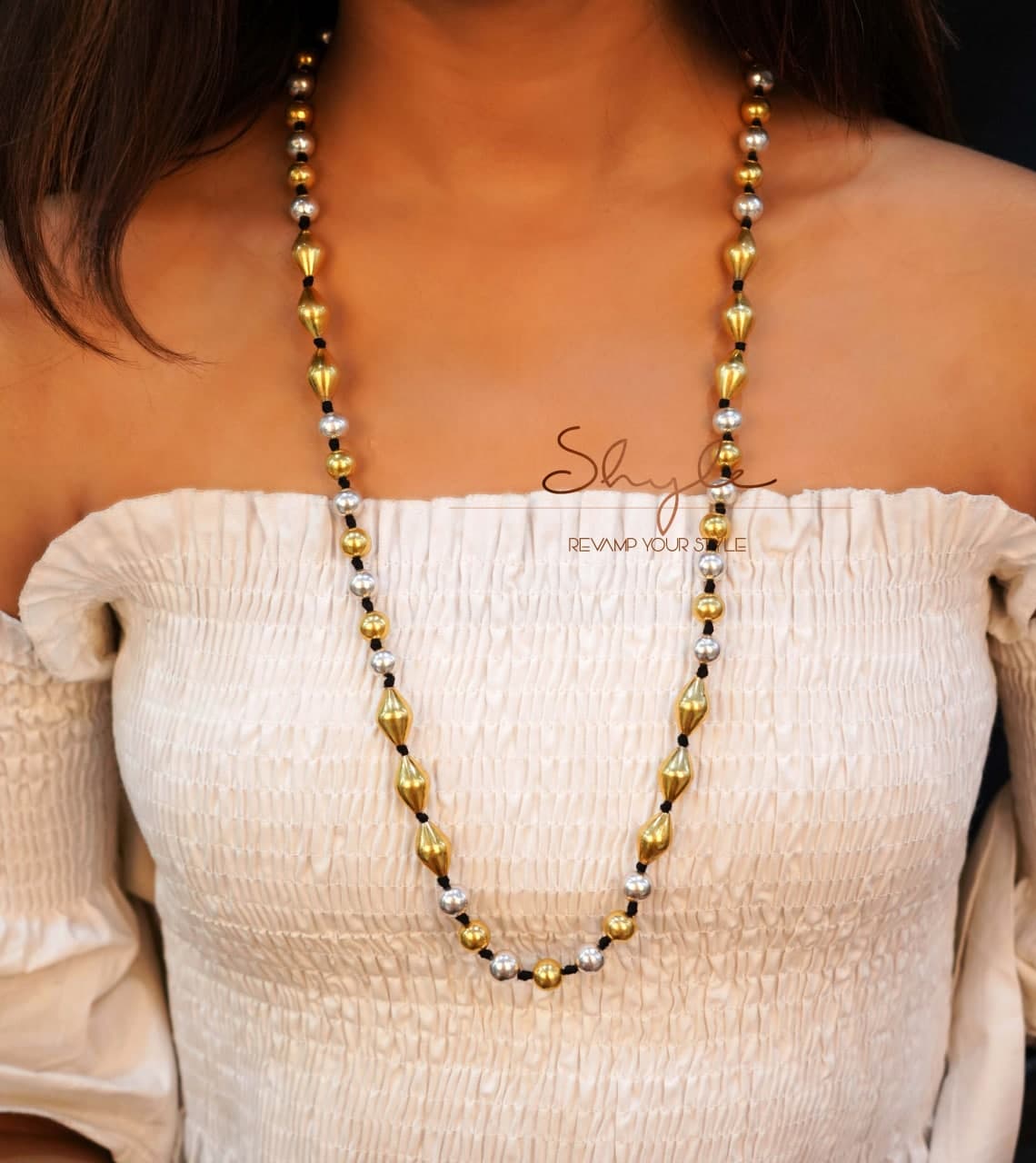Anvaya Dual Tone Versatile Bead Necklace