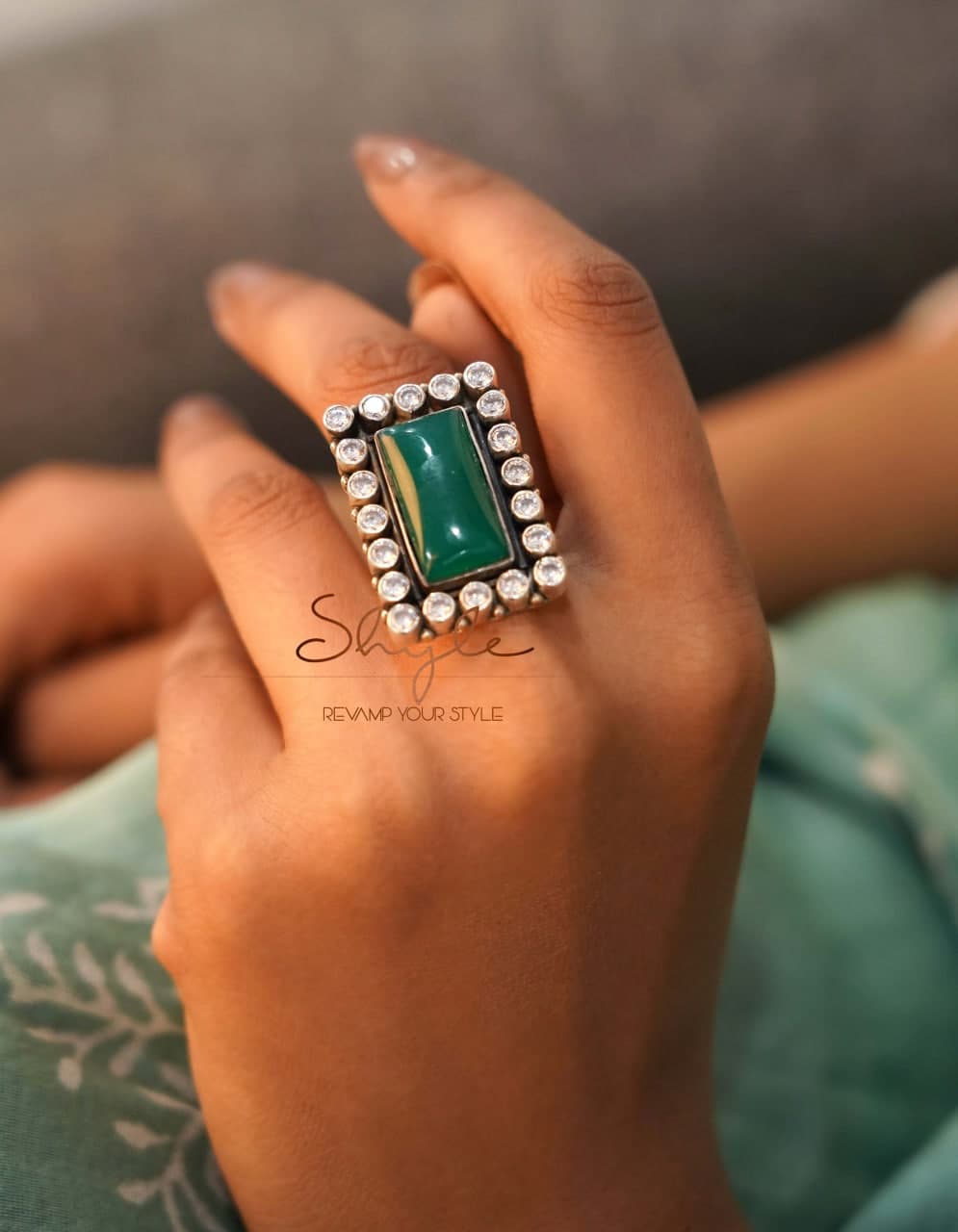 Essence Green Jade Cocktail Ring