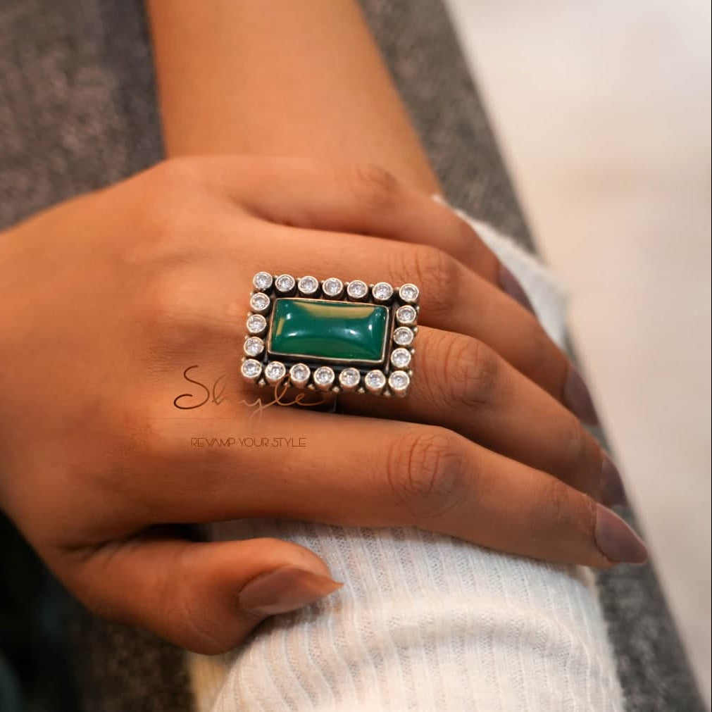 Essence Green Jade Cocktail Ring