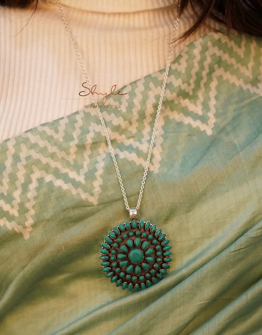 Tattva Turquoise Jadau Classic Pendant