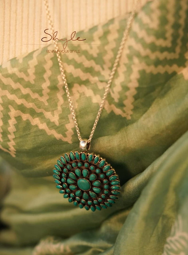 Tattva Turquoise Jadau Classic Pendant