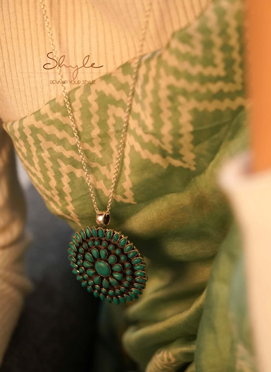 Tattva Turquoise Jadau Classic Pendant