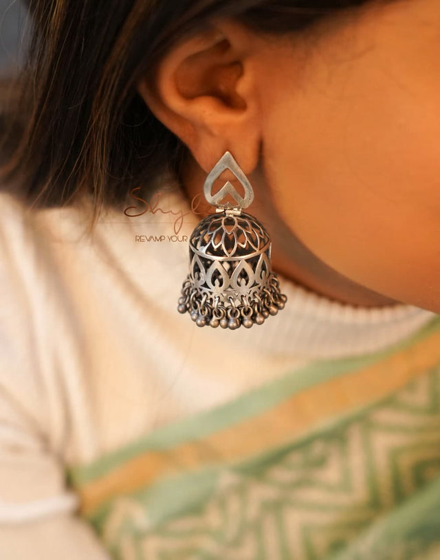Mizoya Shiva Trinetra Motif Intricate Statement Jhumka