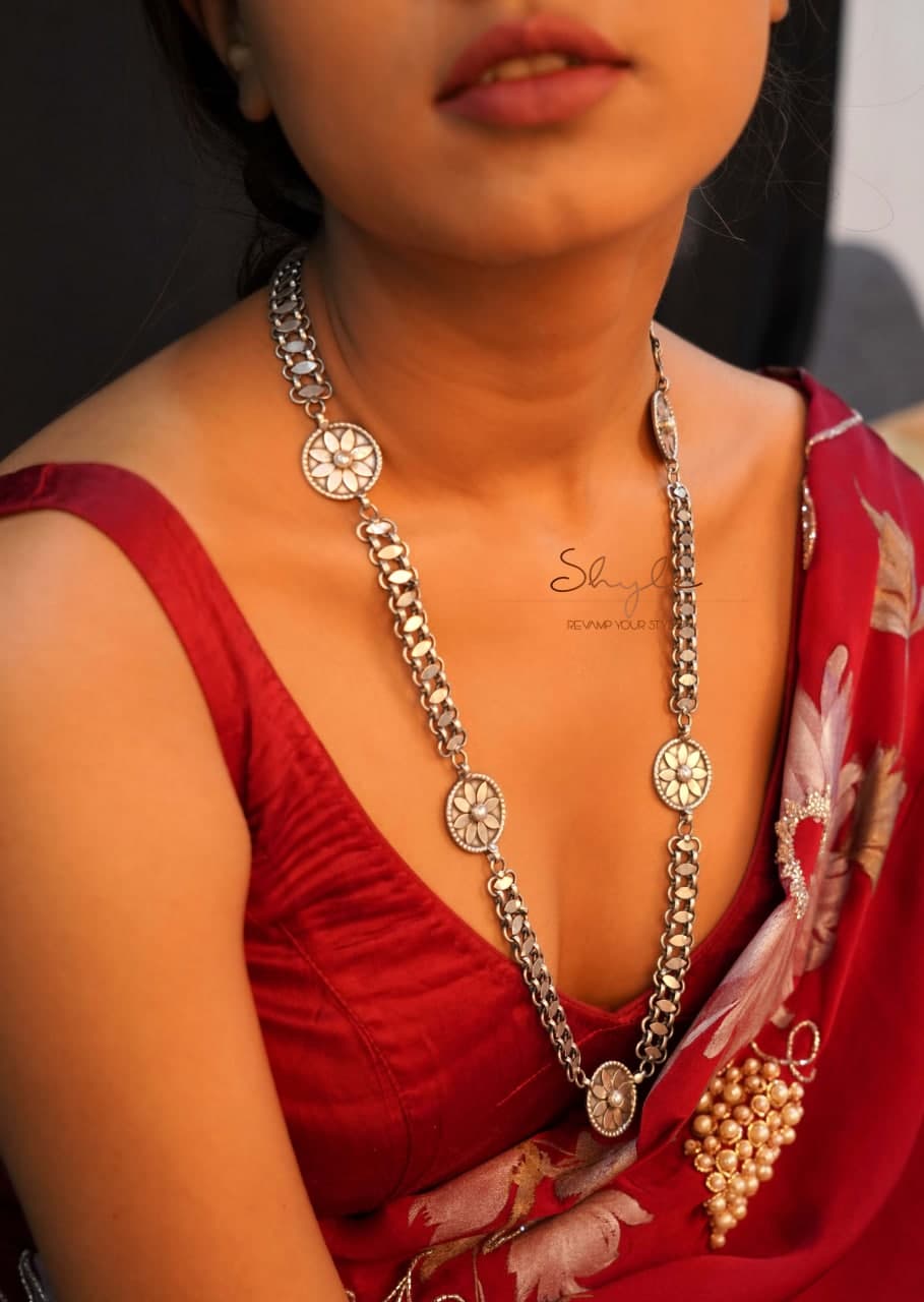 Mizoya Flower Motif Versatile Chain Necklace