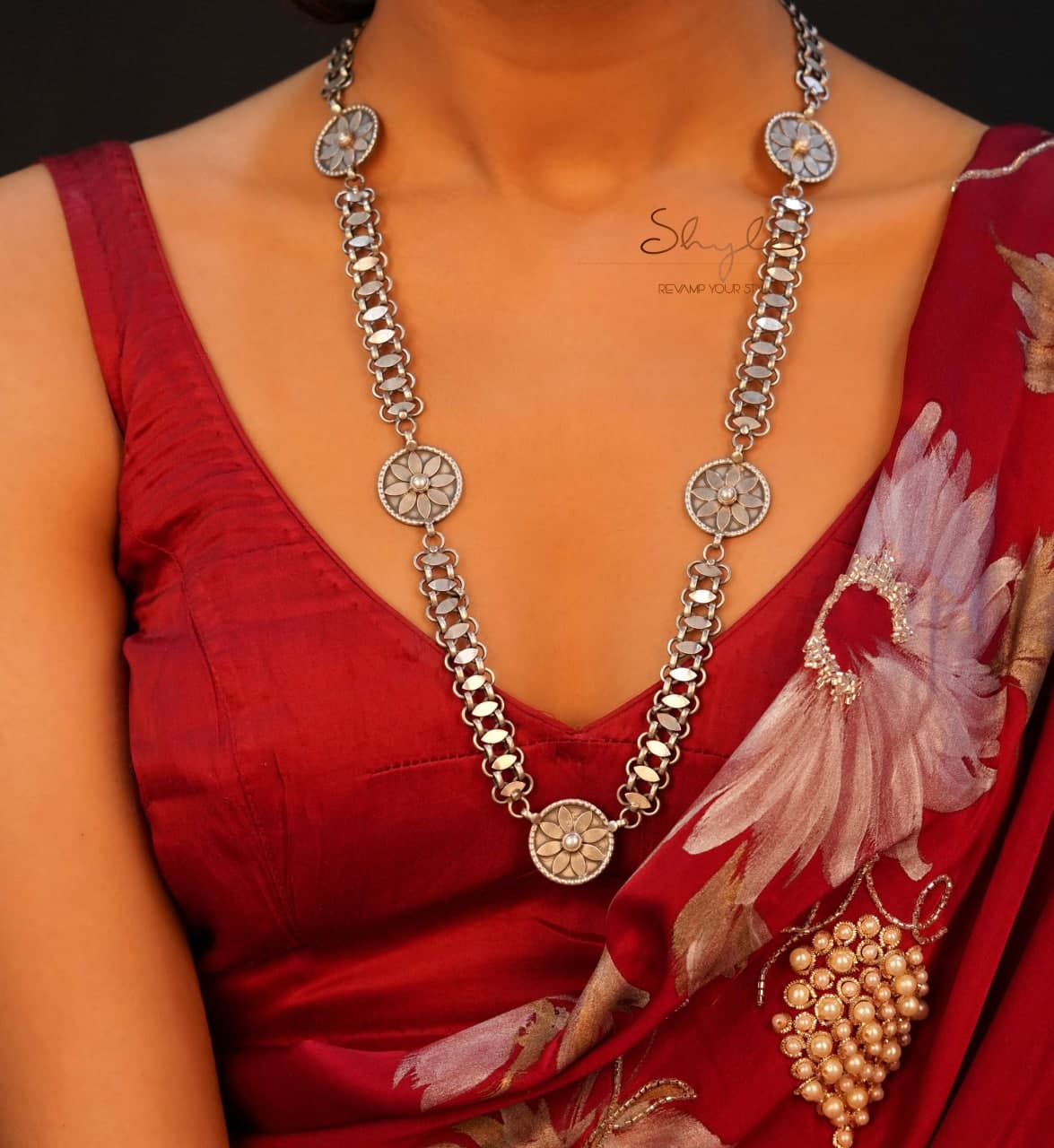 Mizoya Flower Motif Versatile Chain Necklace Set