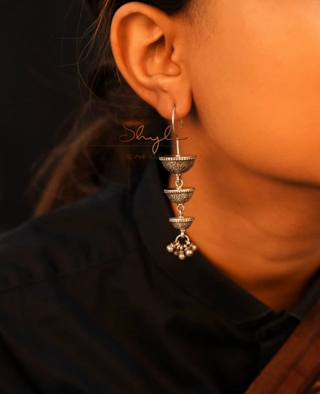 Adya Textured Layered Fish Hook Earrings