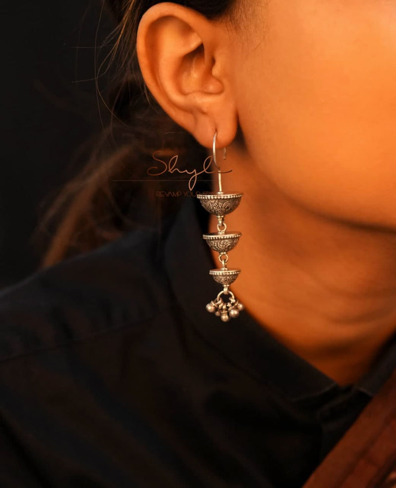 Adya Textured Layered Fish Hook Earrings