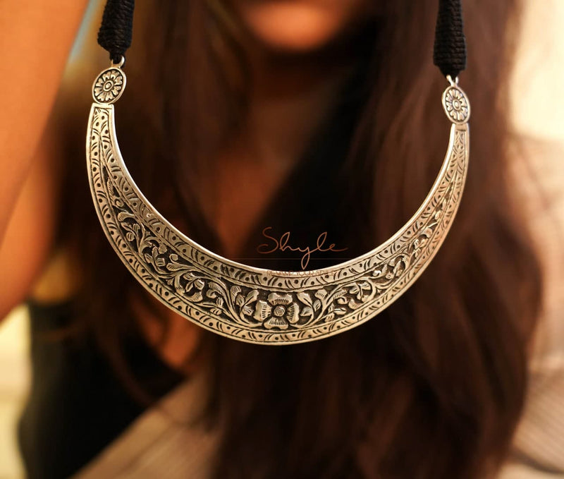 92.5 sterling silver Tattva Chitai Flower Intricate Versatile Necklace, view 3