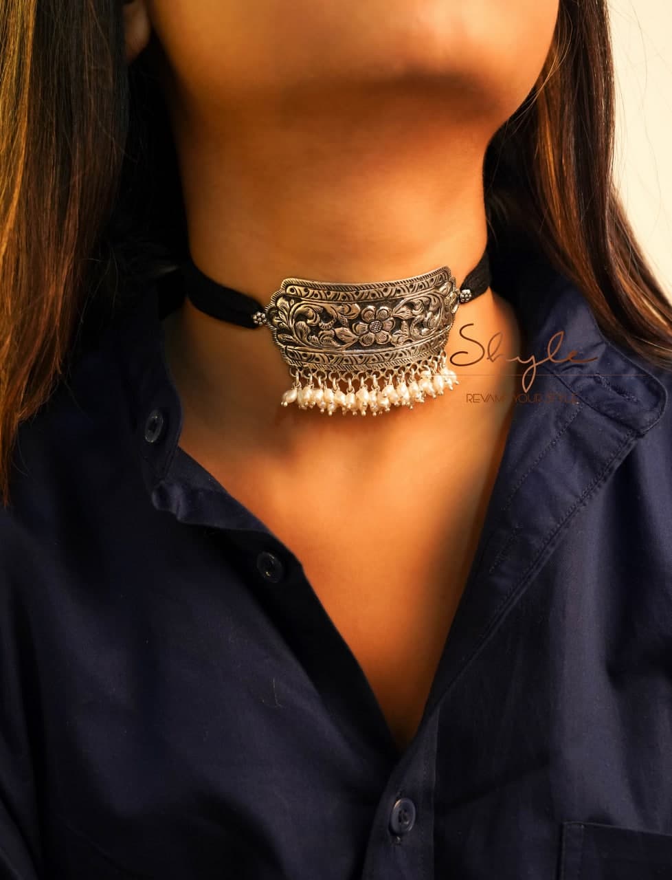 Mizoya Mini Chitai Pearl Drop Choker