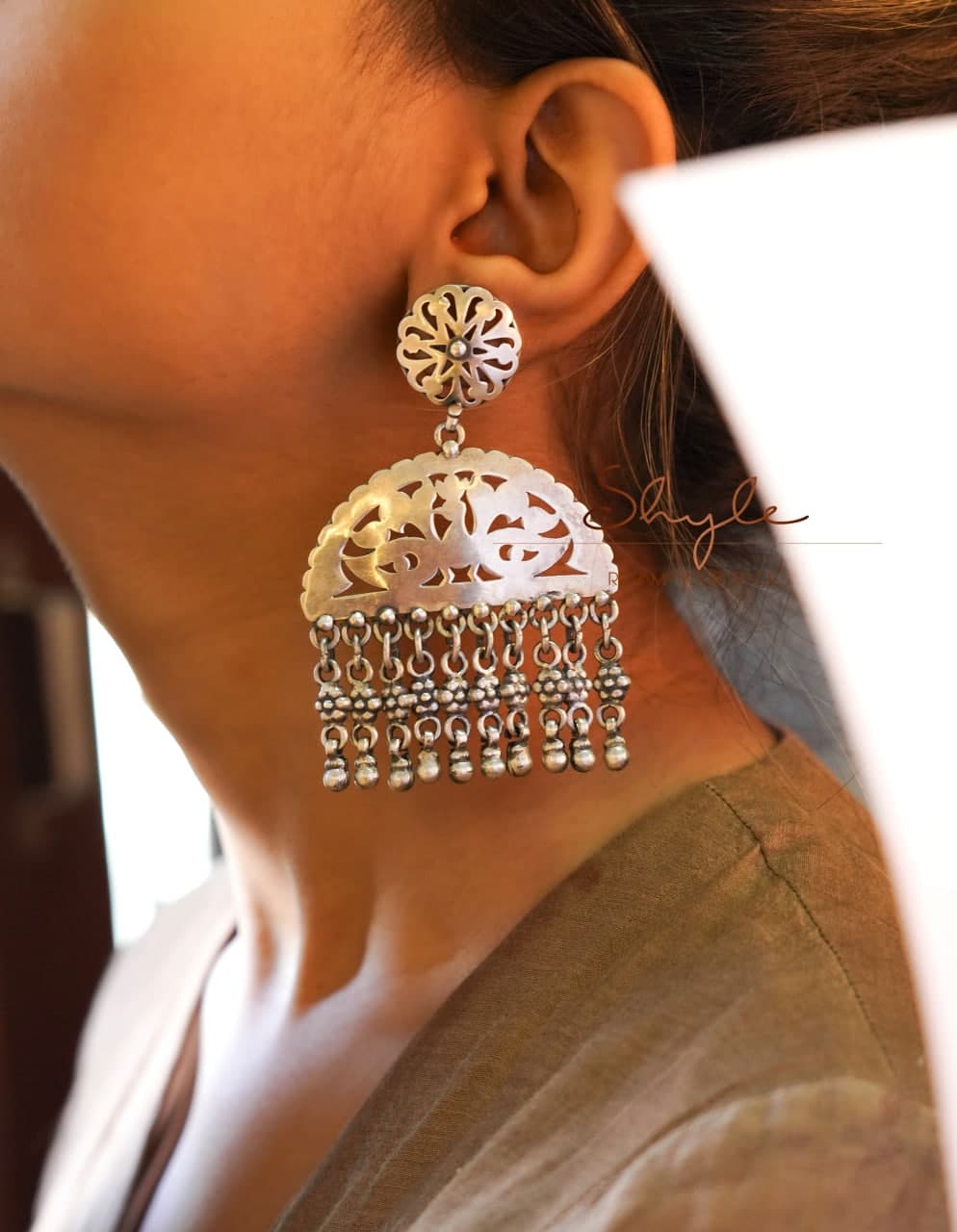 Tattva Carved Timeless Dangling Earrings