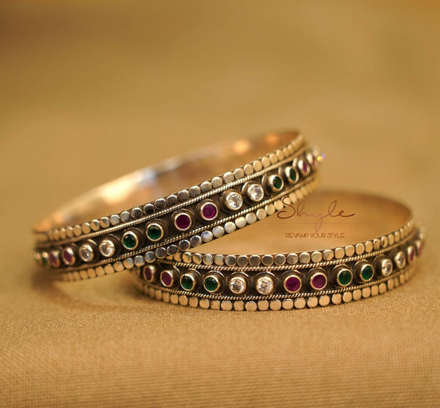 Tattva Jadau Multicolor Stone Versatile Bangle
