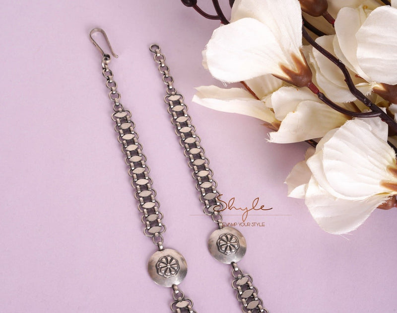 Mizoya Tribal Motif Ball Chain Cluster Statement Necklace