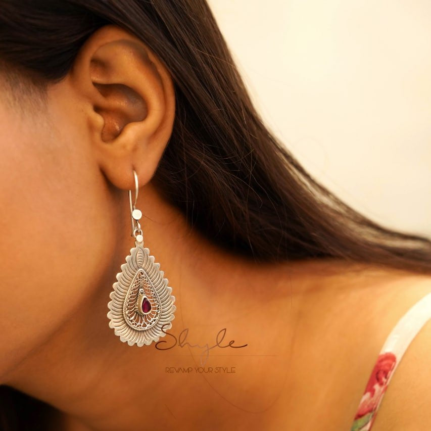 Mizoya Statement Drop Fish Hook Earring