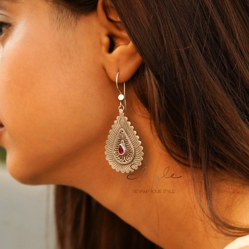 Mizoya Statement Drop Fish Hook Earring