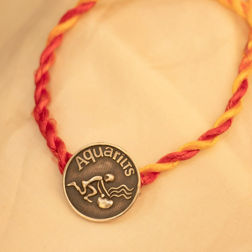 Moh Aquarius Sun Sign Brooch Cum Rakhi