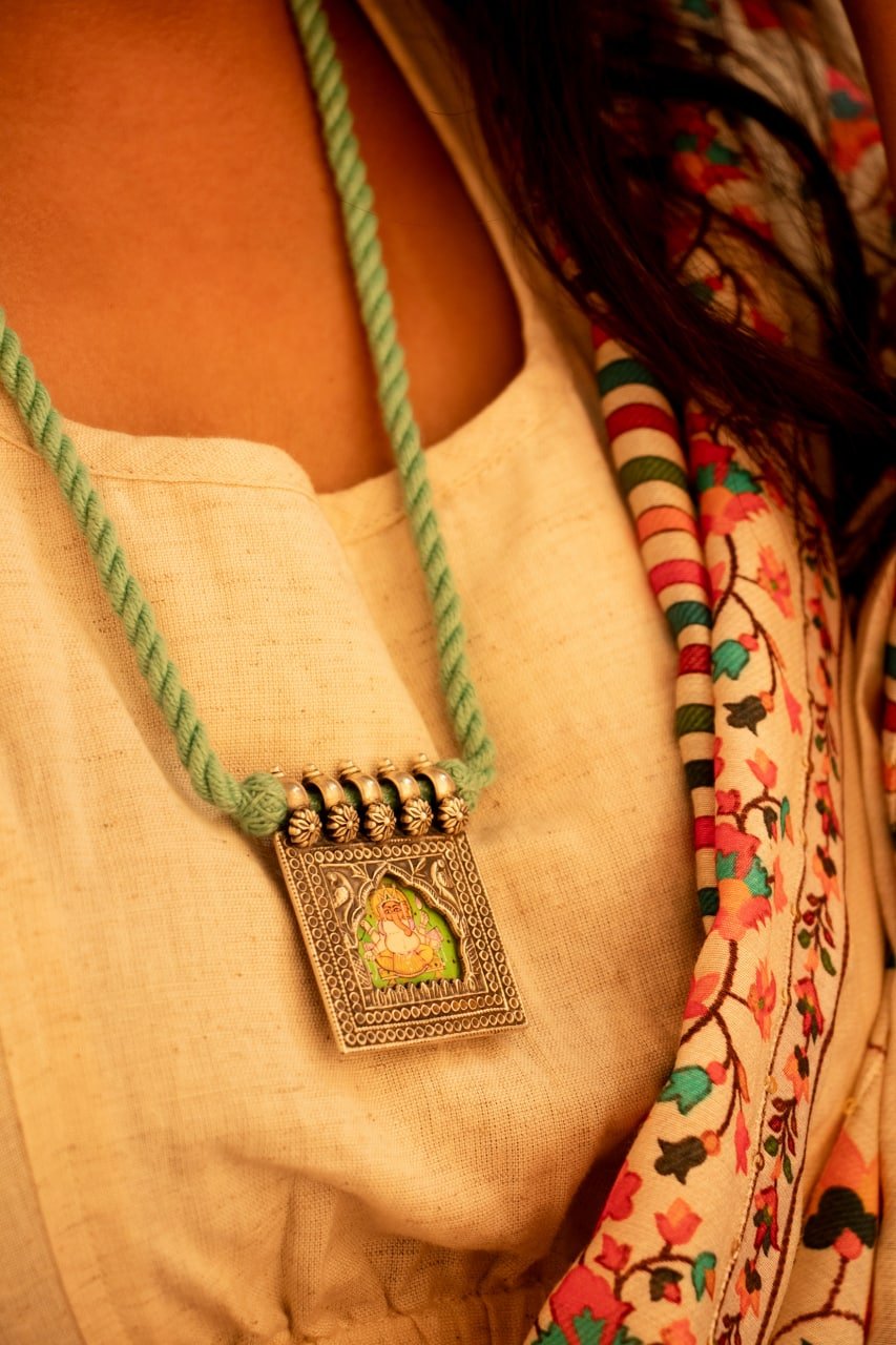 Anvaya Handpainted Ganesha Intricate Necklace
