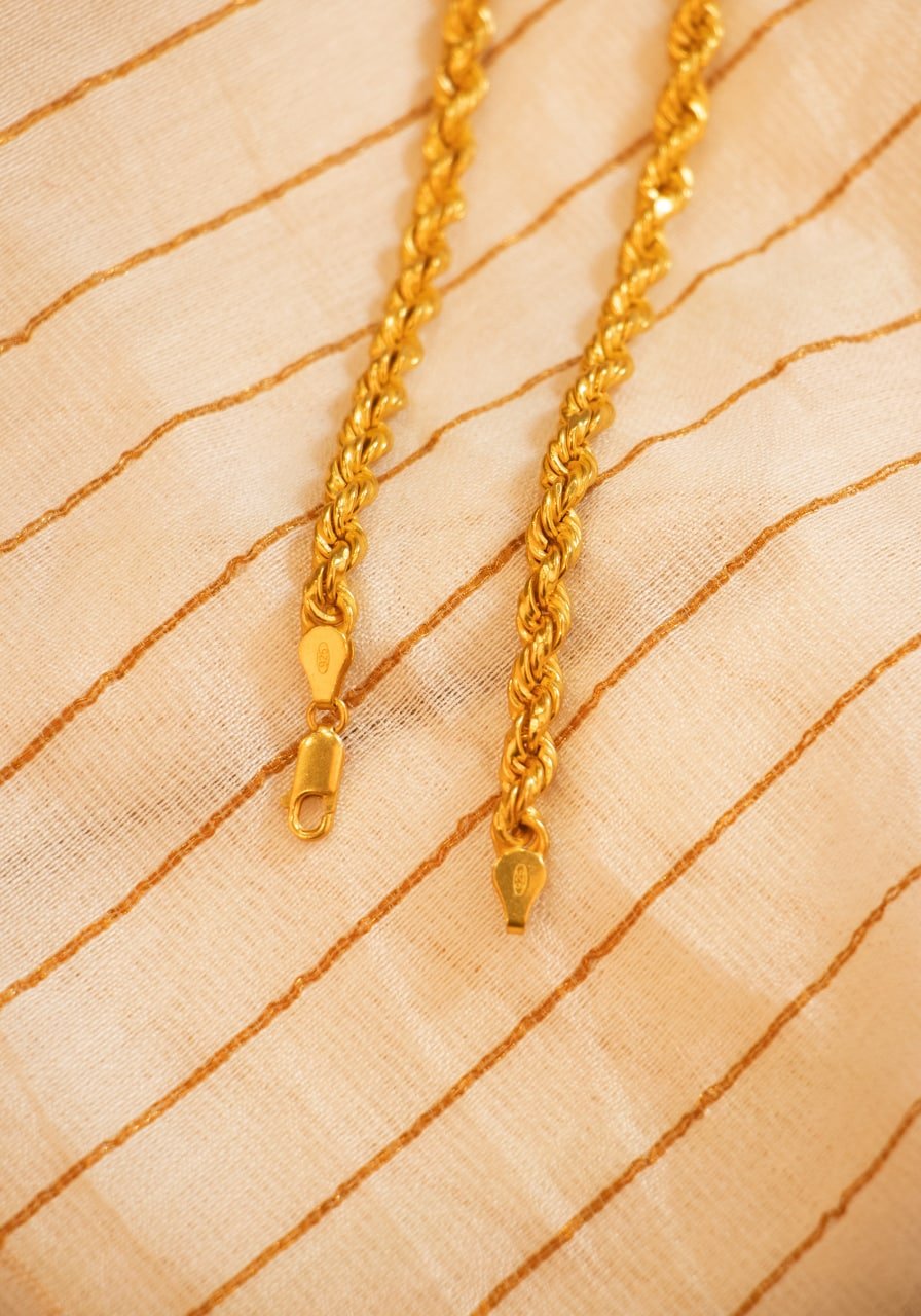Mizoya Gold Tone Spiral Classic Silver Chain