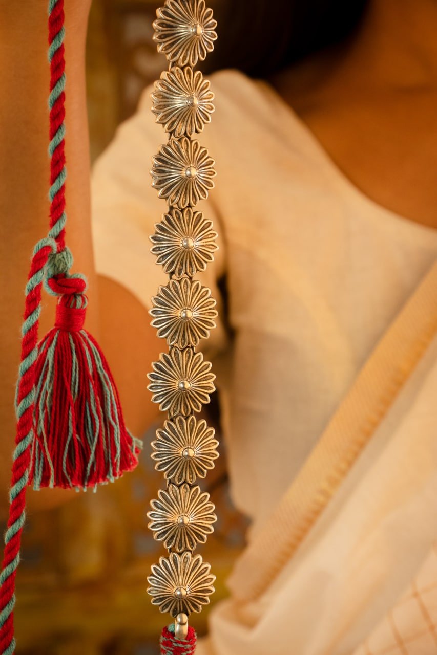 Adya Blossom Flower Sequence Embossed Choker Set