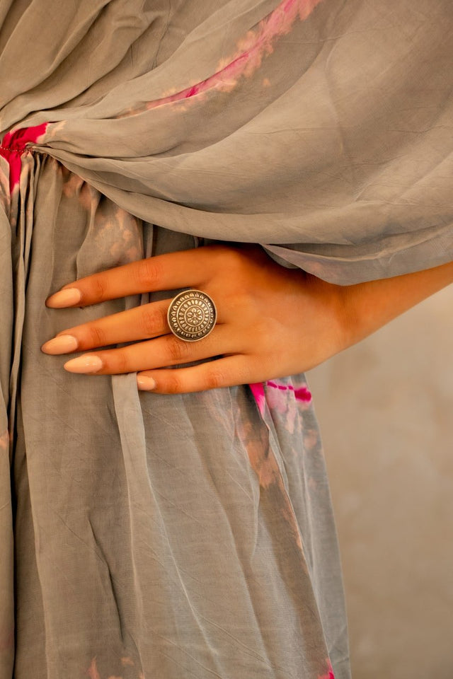Adya Intricate Sequence Circular Motif Ring