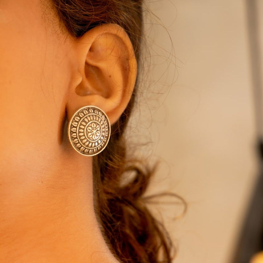 Adya Intricate Sequence Circular Motif Classic Earring
