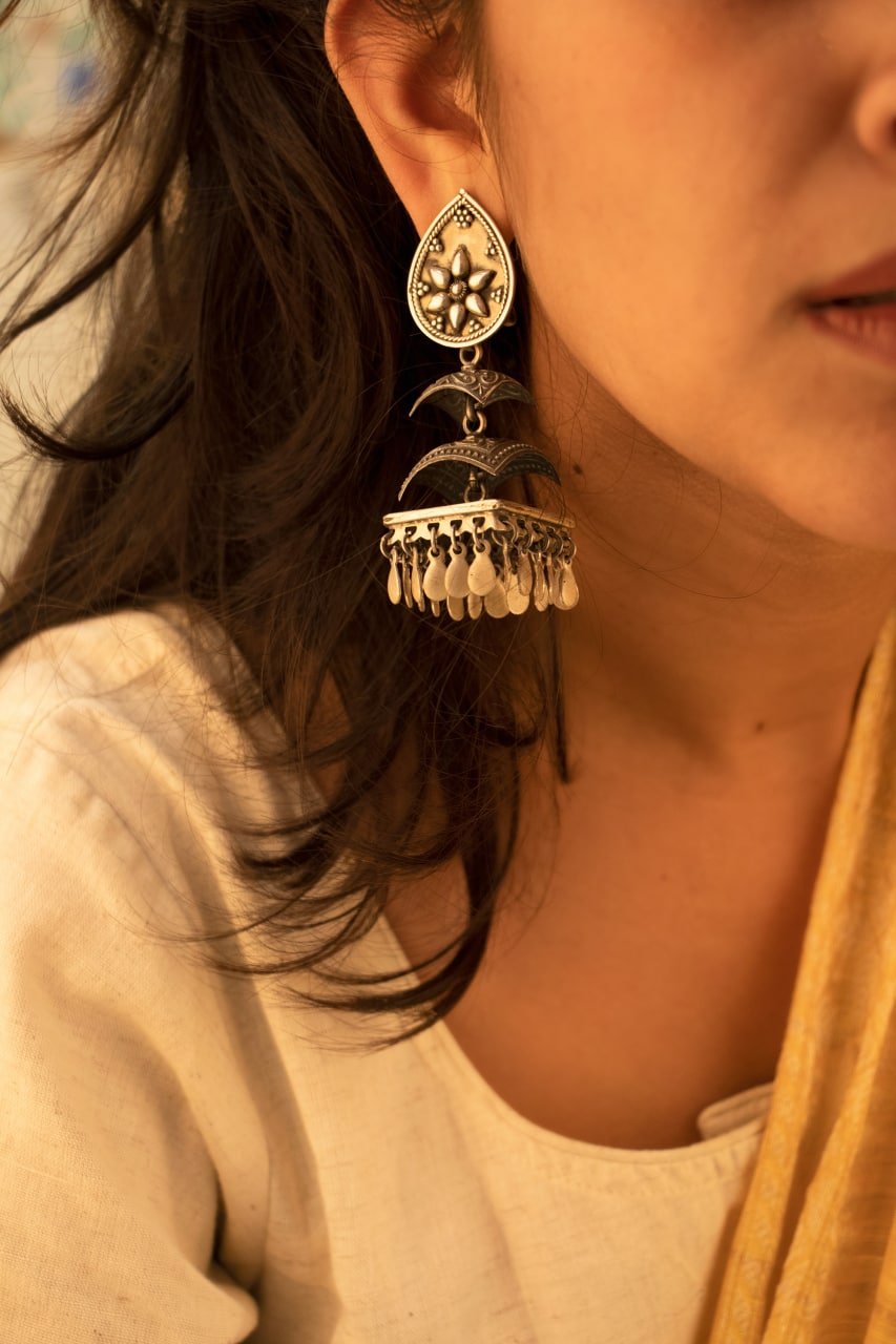 Tattva Intricate Classic Layered Flat Jhumka